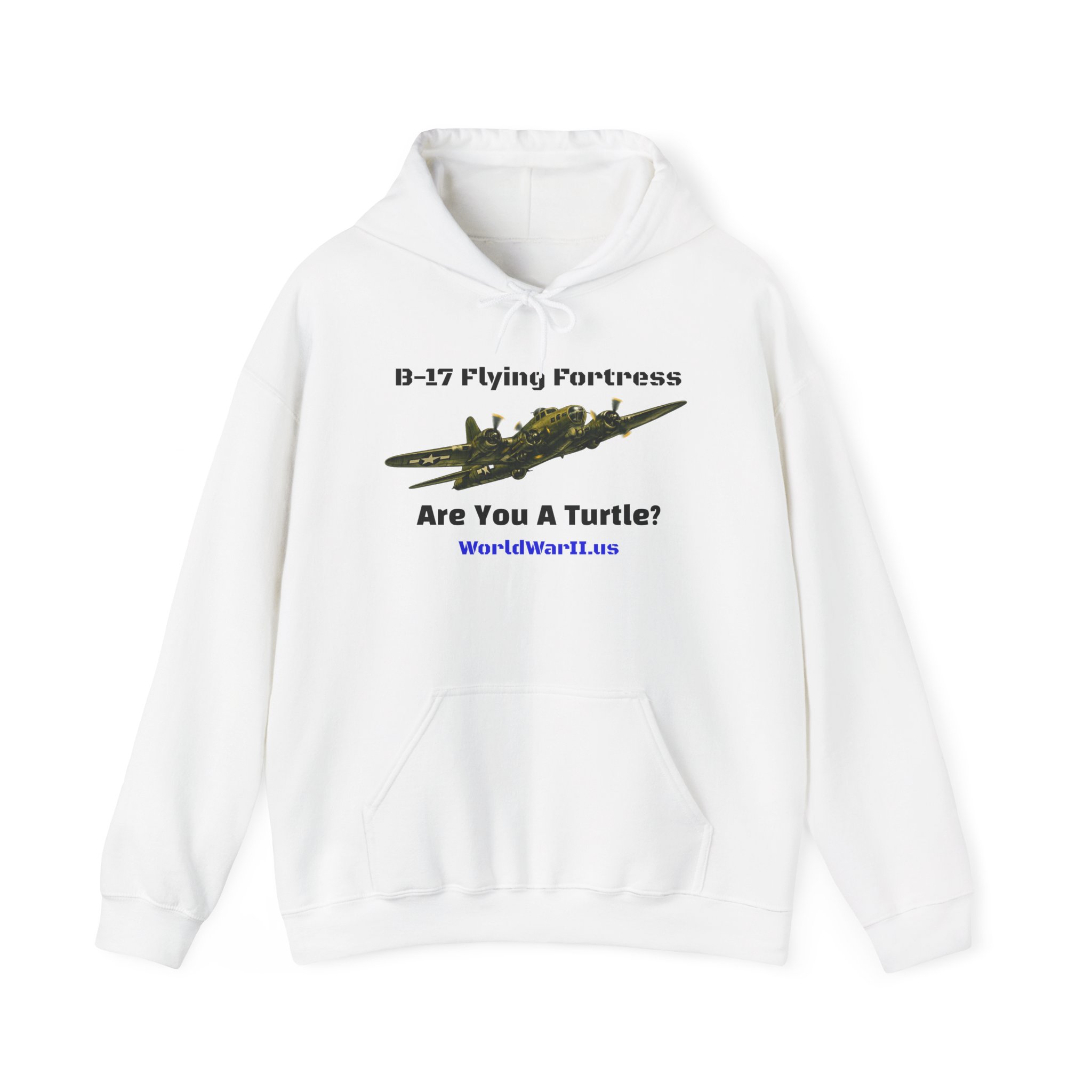 B-17 Flying Fortress Hoodie – “Are You A Turtle?” Vintage WWII Bomber Sweatshirt - Image 3