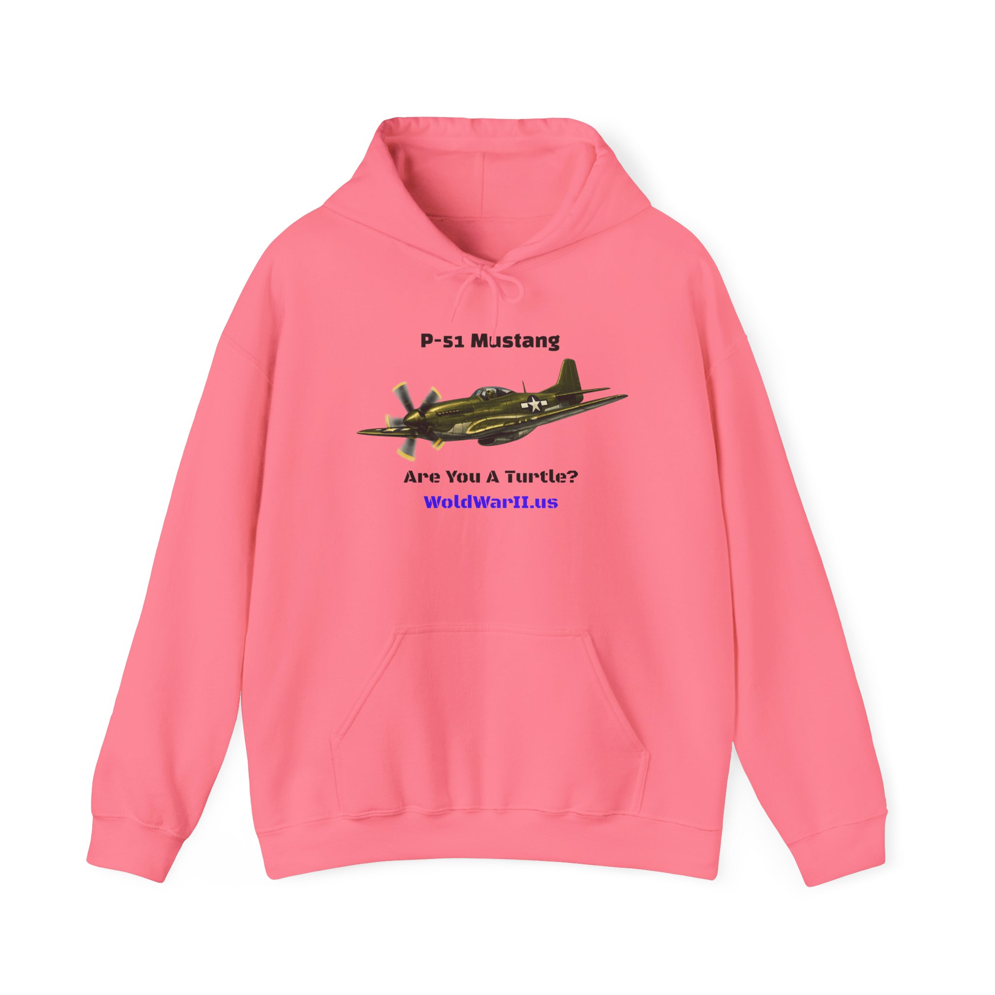 P-51 Mustang Hoodie – Vintage WWII Fighter Plane Design (‘Are You a Turtee?’) - Image 6