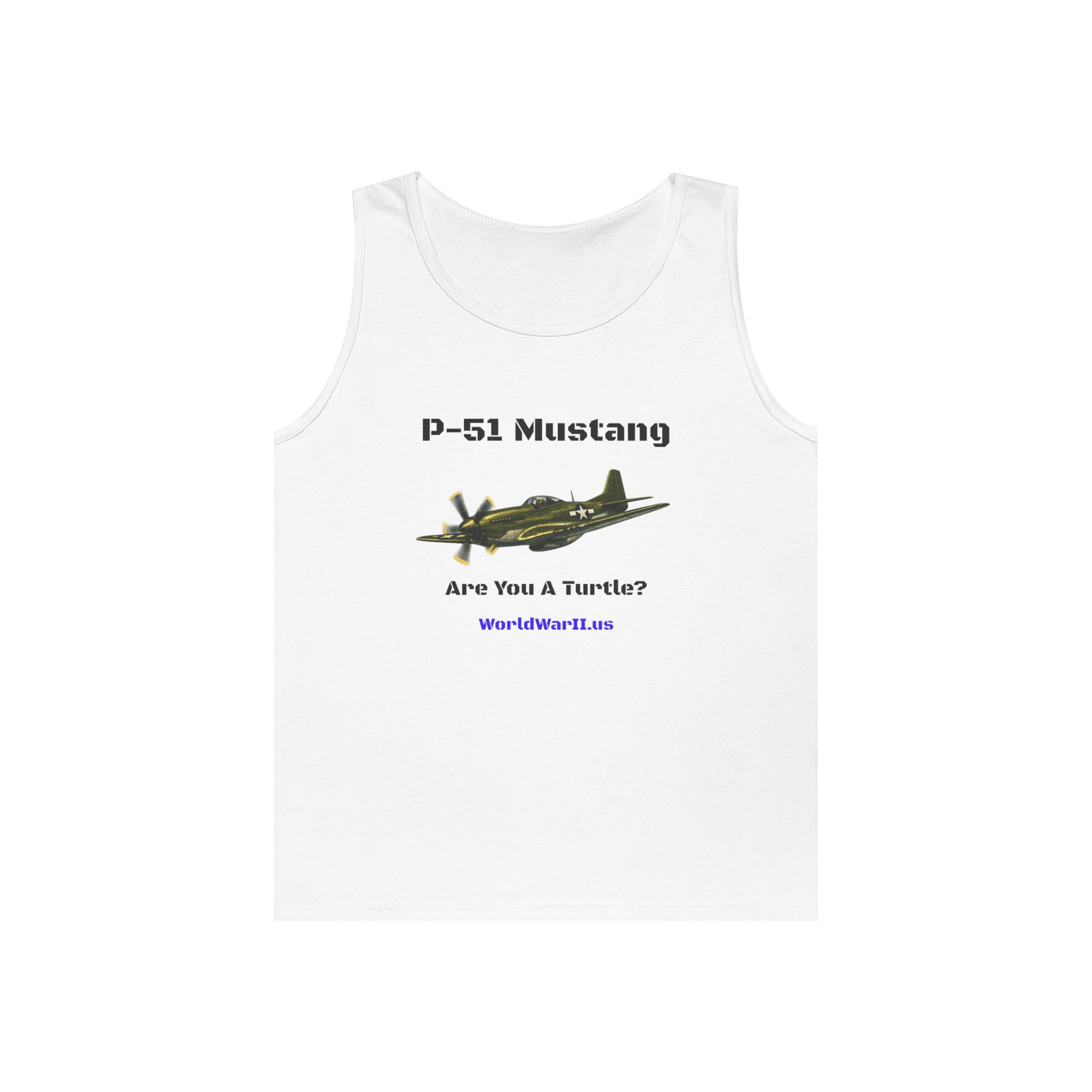 P-51 Mustang Tank Top – Vintage WWII Fighter Aircraft Tee (Are You A Turtle?) - Image 5