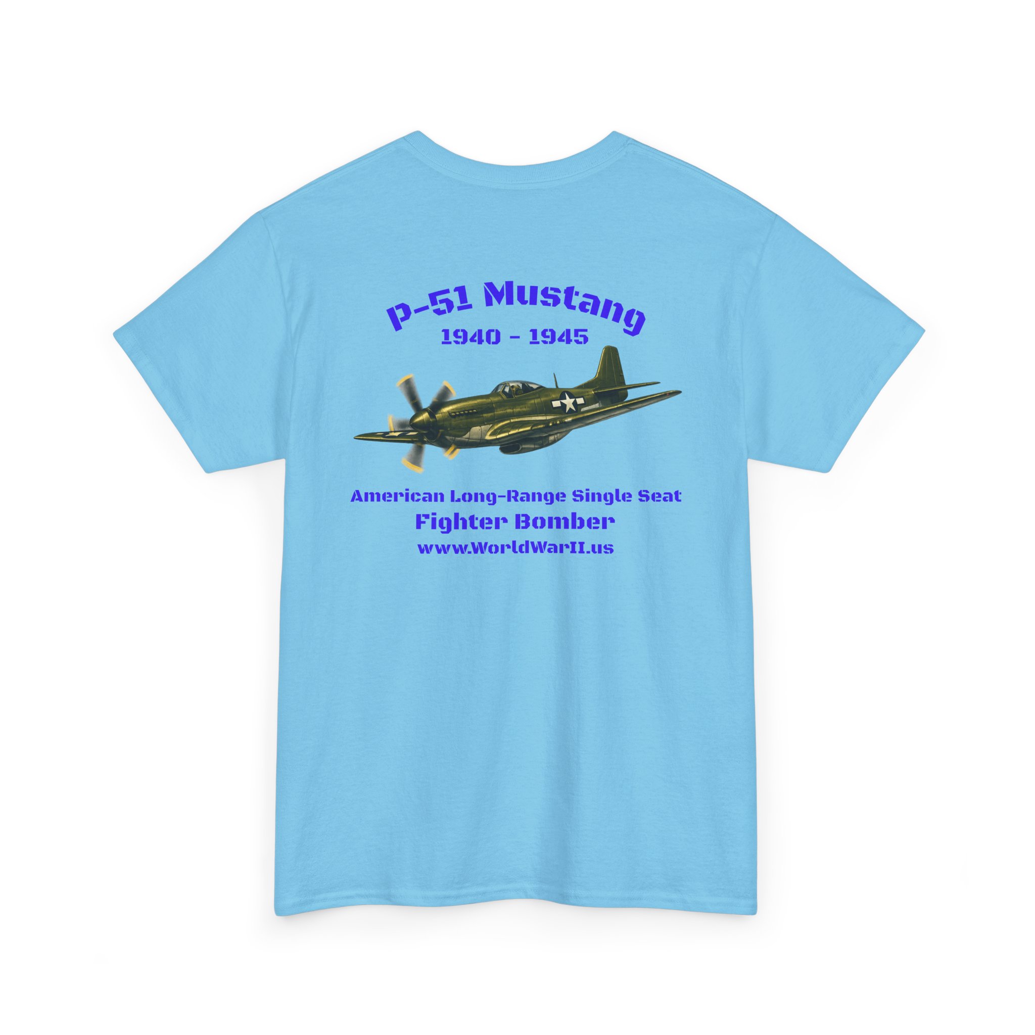 WWII Turtle Club — P-51 Mustang Heritage T-Shirt - Image 17