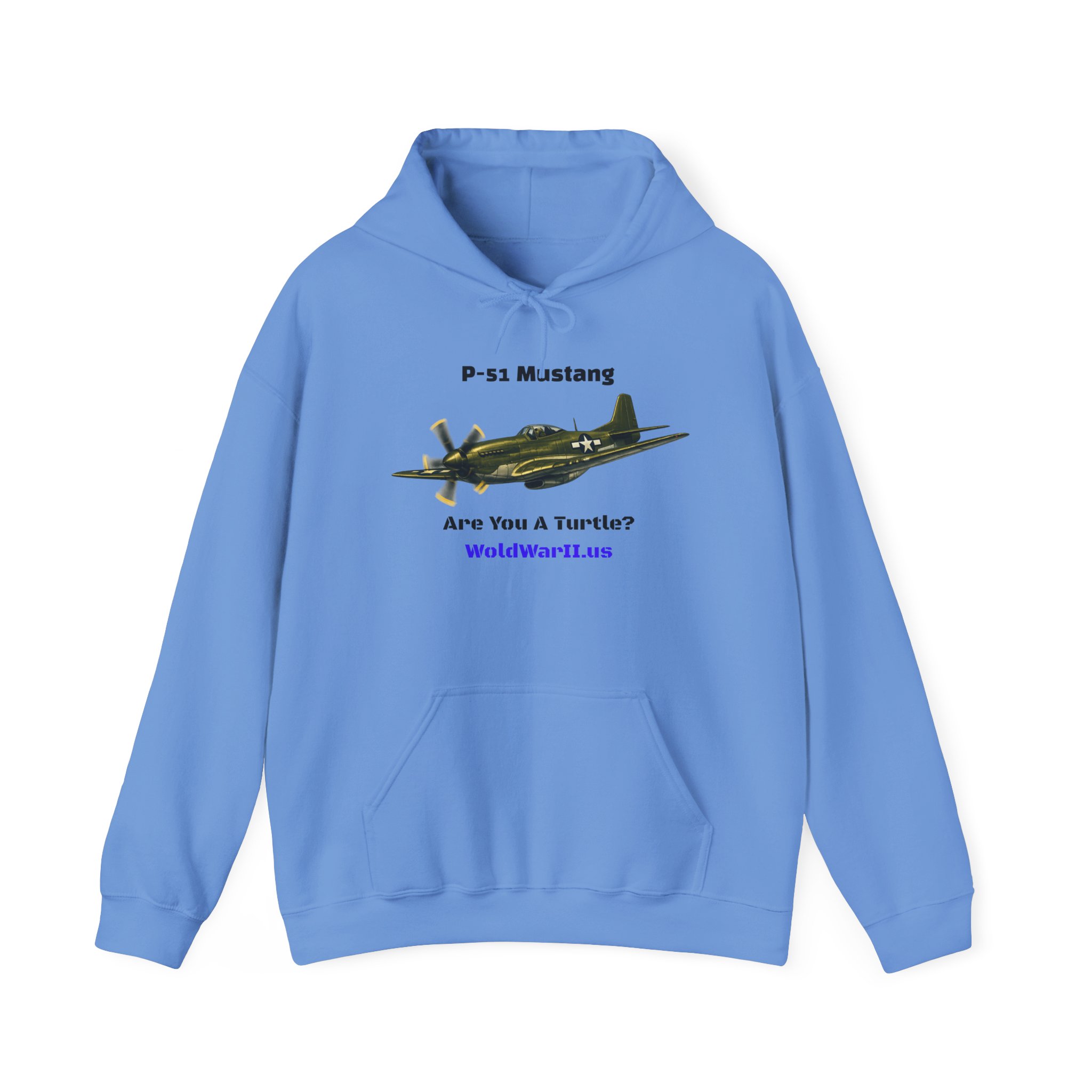 P-51 Mustang Hoodie – Vintage WWII Fighter Plane Design (‘Are You a Turtee?’) - Image 10