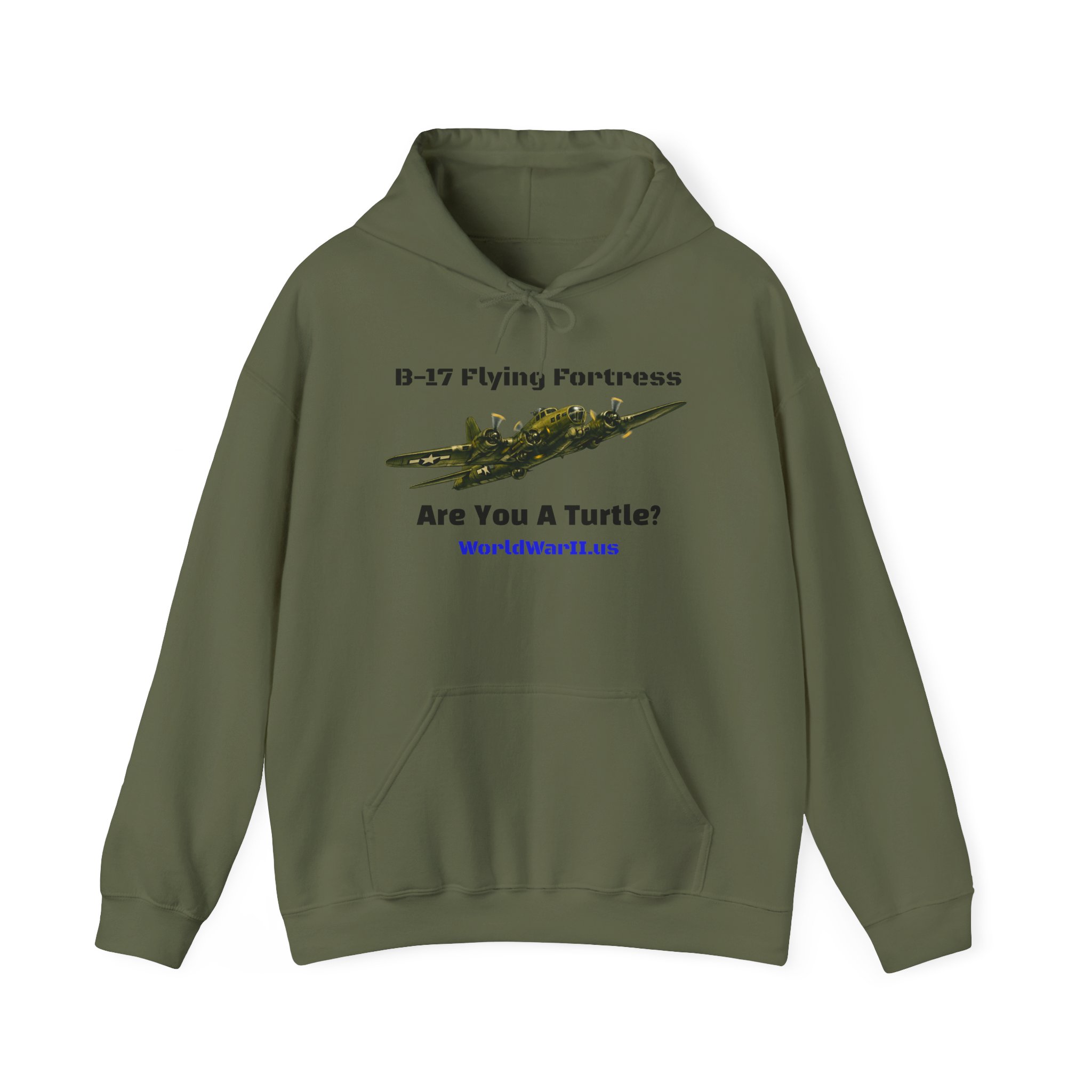 B-17 Flying Fortress Hoodie – “Are You A Turtle?” Vintage WWII Bomber Sweatshirt - Image 5