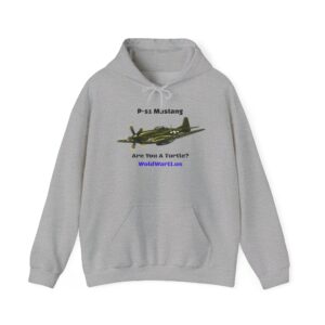 P-51 Mustang Hoodie – Vintage WWII Fighter Plane Design (‘Are You a Turtee?’)