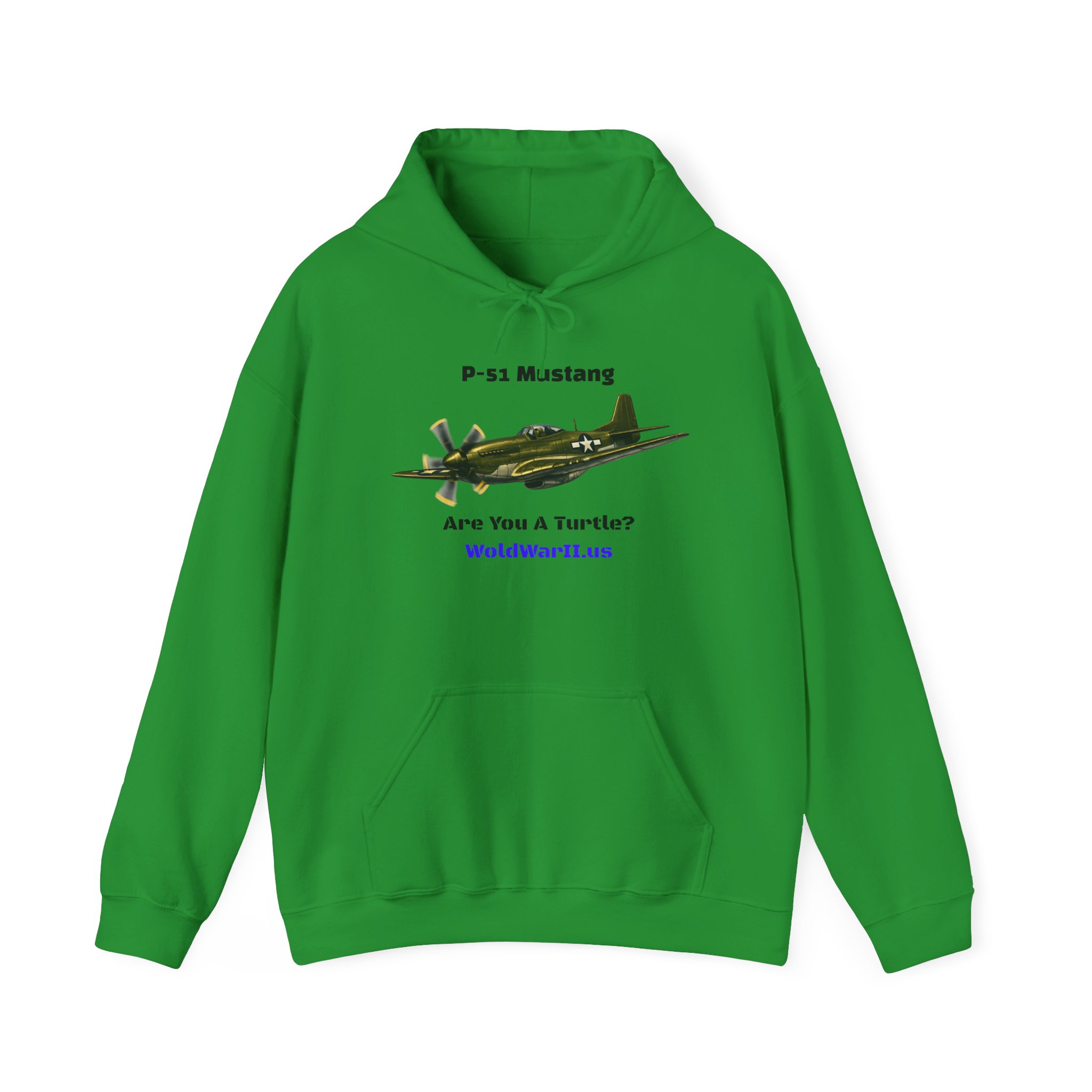 P-51 Mustang Hoodie – Vintage WWII Fighter Plane Design (‘Are You a Turtee?’) - Image 11