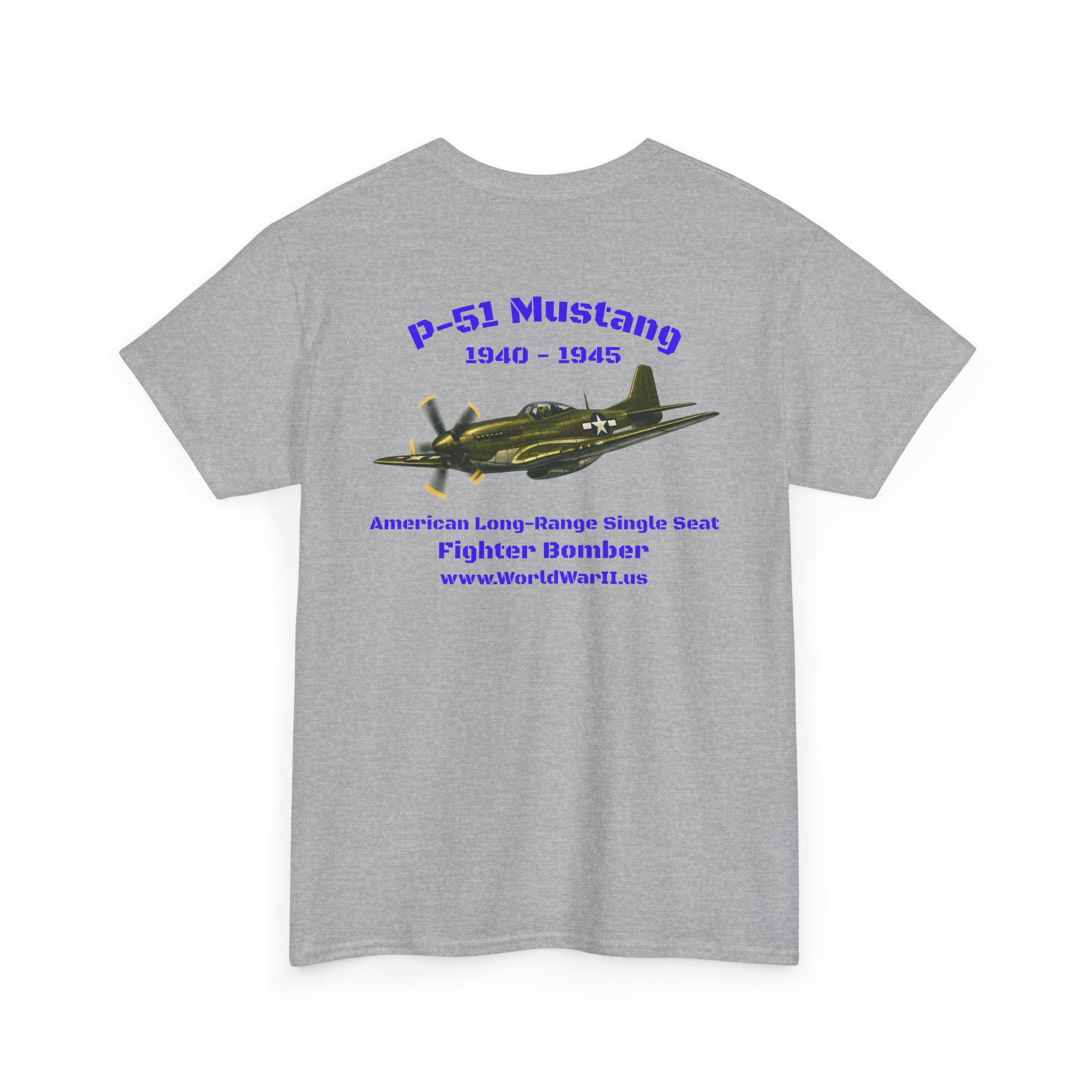 WWII Turtle Club — P-51 Mustang Heritage T-Shirt - Image 5