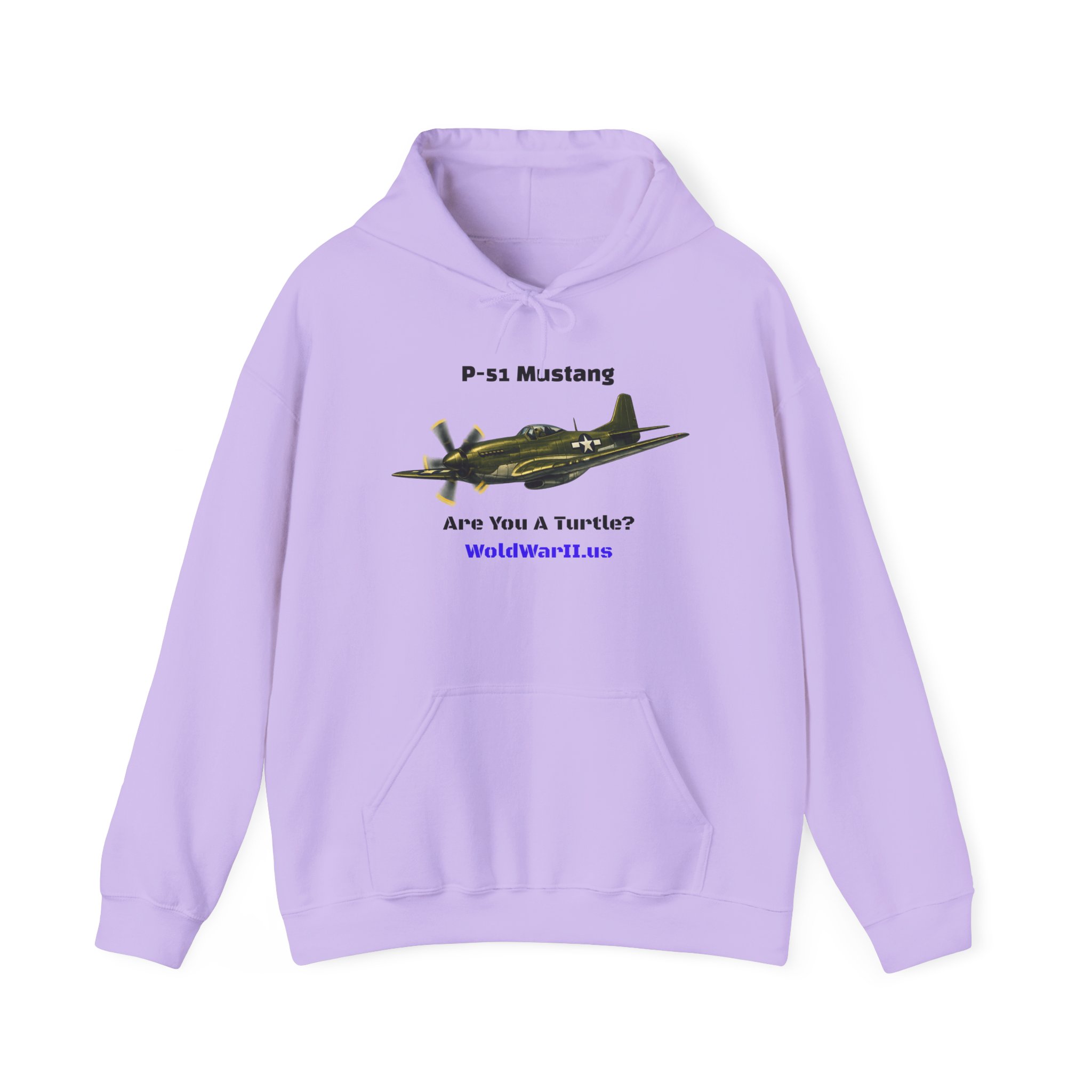 P-51 Mustang Hoodie – Vintage WWII Fighter Plane Design (‘Are You a Turtee?’) - Image 7