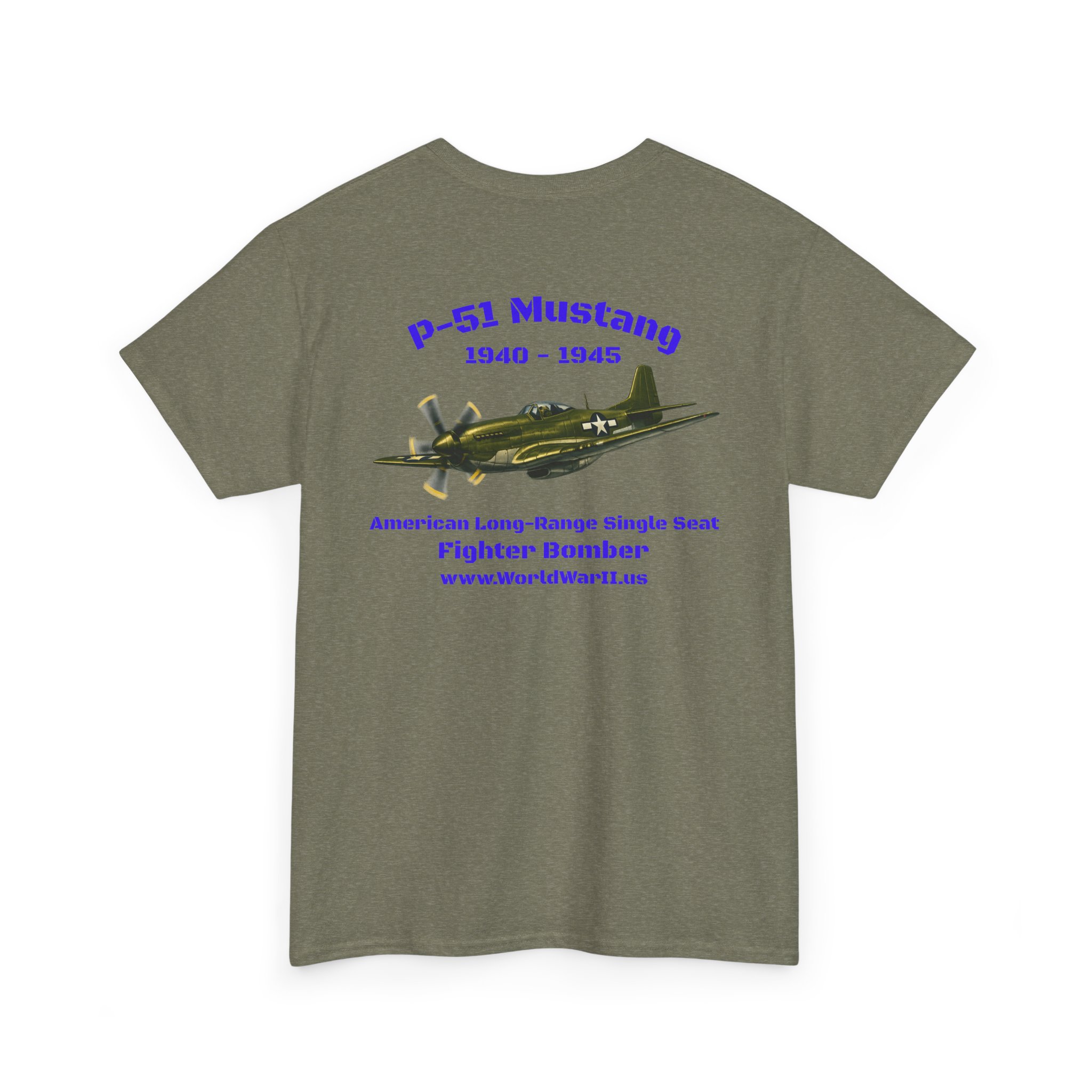 WWII Turtle Club — P-51 Mustang Heritage T-Shirt - Image 11