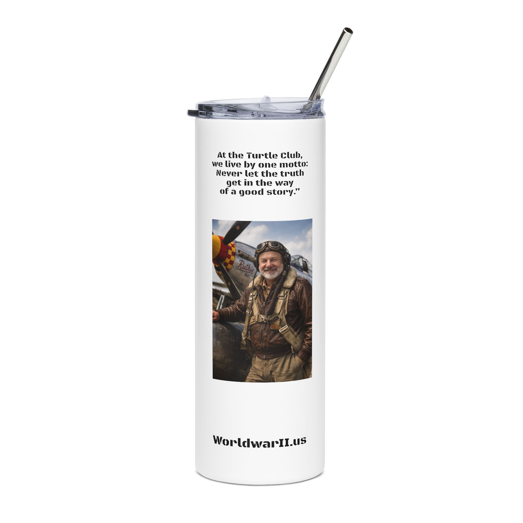 WWII Turtle Club logo Are You A Turtle? Stainless Tumbler | 20oz - Image 2